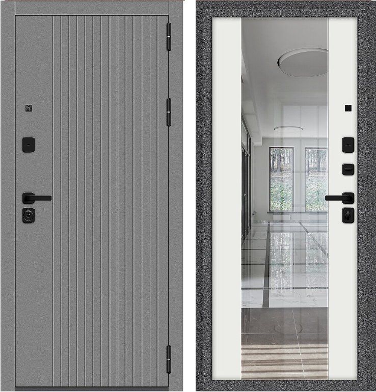 Дверь Браво Север-9.2 Антик Серебряный/Белый DIS007077