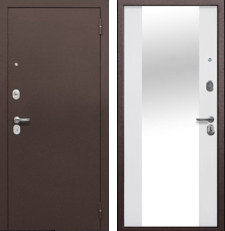 Дверь MXD Север 7 см медь зеркало DIS007049