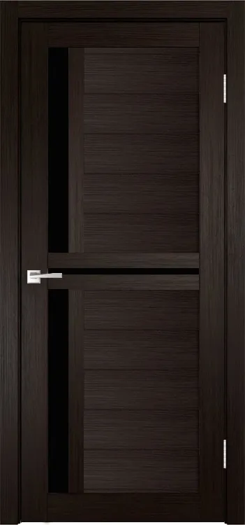 Фото Межкомнатная дверь Легенда Z-1 тон Венге Остекление Лакобель черное